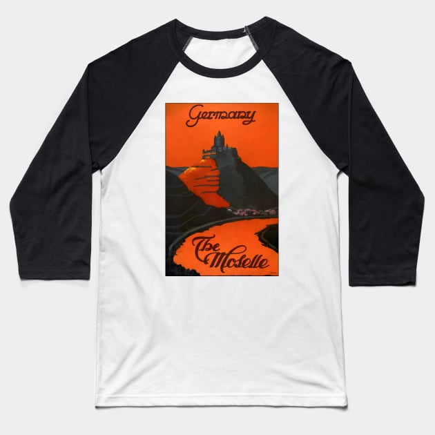 Vintage Travel Poster Germany The Moselle Baseball T-Shirt by vintagetreasure